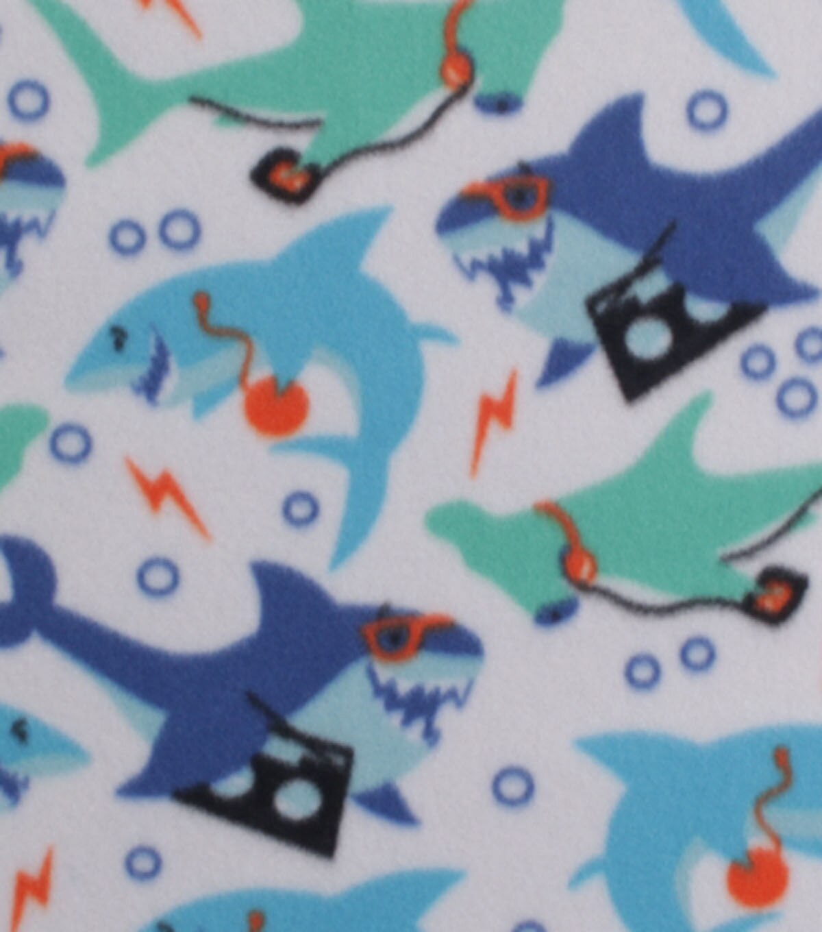 Cool Sharks Blizzard Fleece Fabric