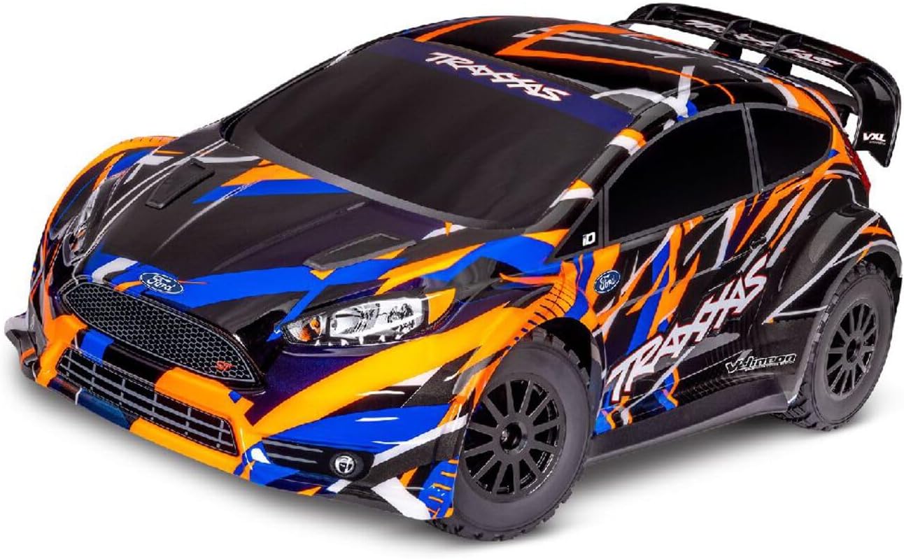 Traxxas 74276-4-ORNG - Ford Fiesta ST VXL 1/10 4WD Rally Car RTR, Orange