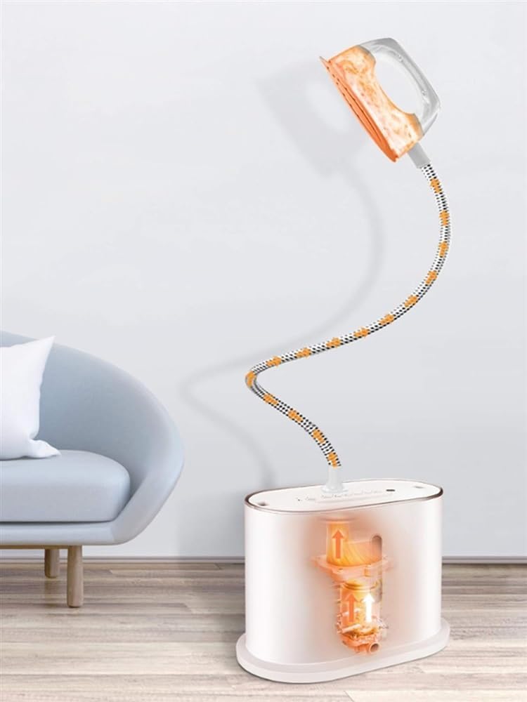 CHIPEL Professional Vertical Garment Steamer Double Pole Stretchable with 70-Ounce Water Tank Built-in Ironing Board and Garment Hanger Household Small Iron Handheld Ironing