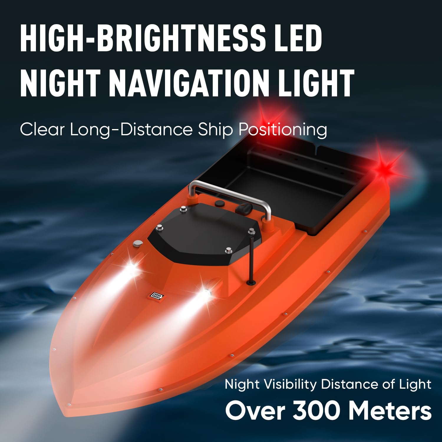 High Speed RC Fishing Bait Boat for Ocean Lake Fishing with GPS, 500M Range, 4.5KG Load, Cruise Control