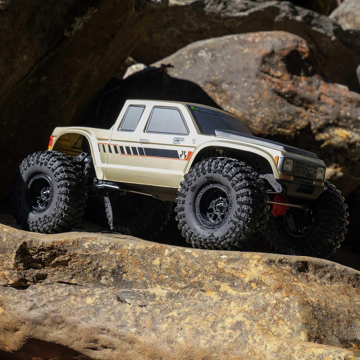Axial RC Truck SCX10III Coyote: 1/10 4WD RTR with Battery and Charger, Brushed Rock Crawler, Gold, AXI-3071