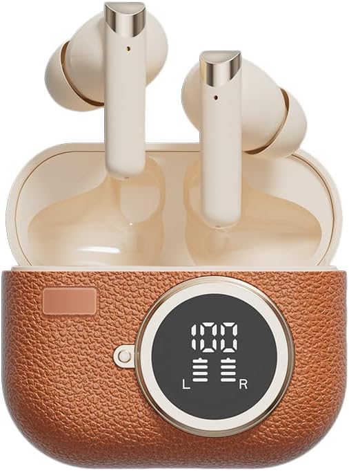 Wireless Earbuds Bluetooth 5.4 Headphones Headset Wireless Bluetooth Ear Buds Wireless Bluetooth Earbuds in-Ear Earphones 72H Playtime for Laptop Pad Phones Sports Workout(Brown)