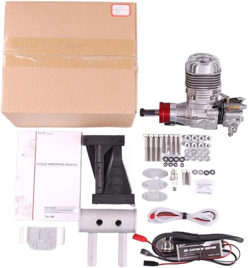 20cc RCGF Rear Petrol Engine for RC Airplane Model Compatible with Automotive and Motorcycle Parts(RCGF 20cc RE)