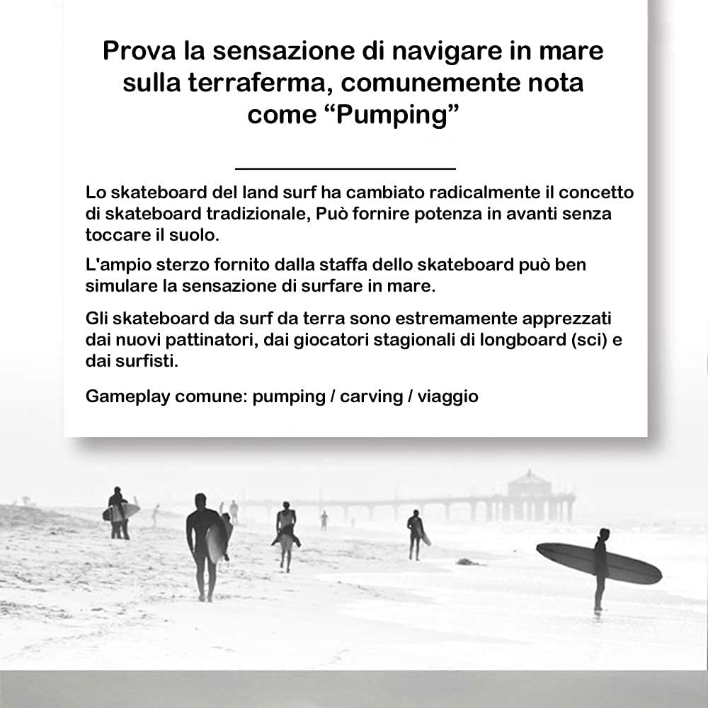 Skateboard Carving Cruiser Complete Board 78×24cm ABEC-11 Bearings 7 Layer Maple Non-Slip Surface Adjustable for Teens Adults Beginners Girls Boys Kids (A)