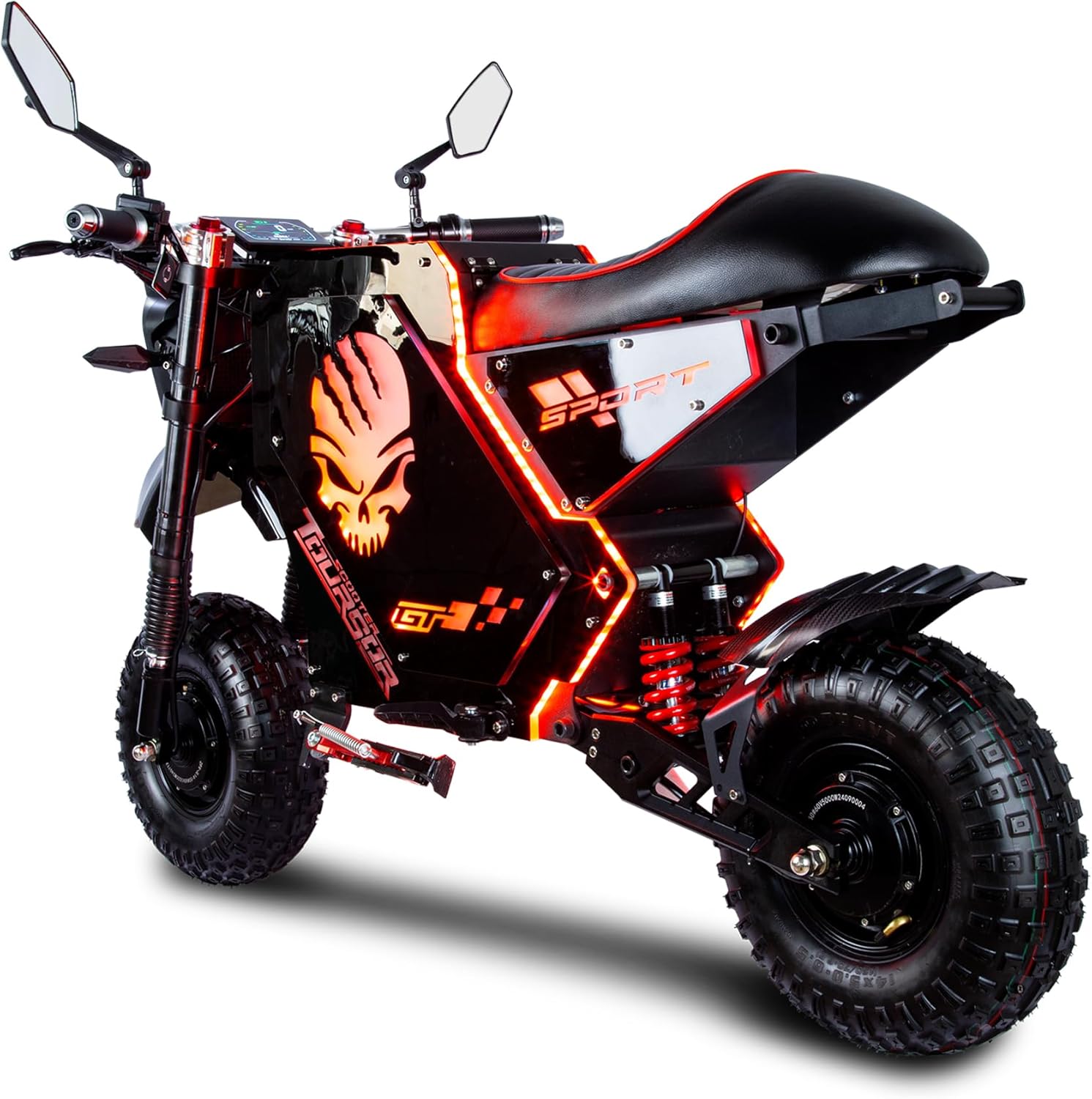 M10 72V Adult Electric Motorcycle - 10,000W Dual-Drive JL Motor, ABS, 62 MPH Top Speed, 50A Lithium Battery (Up to 93-Mile, 8-10H Charge)