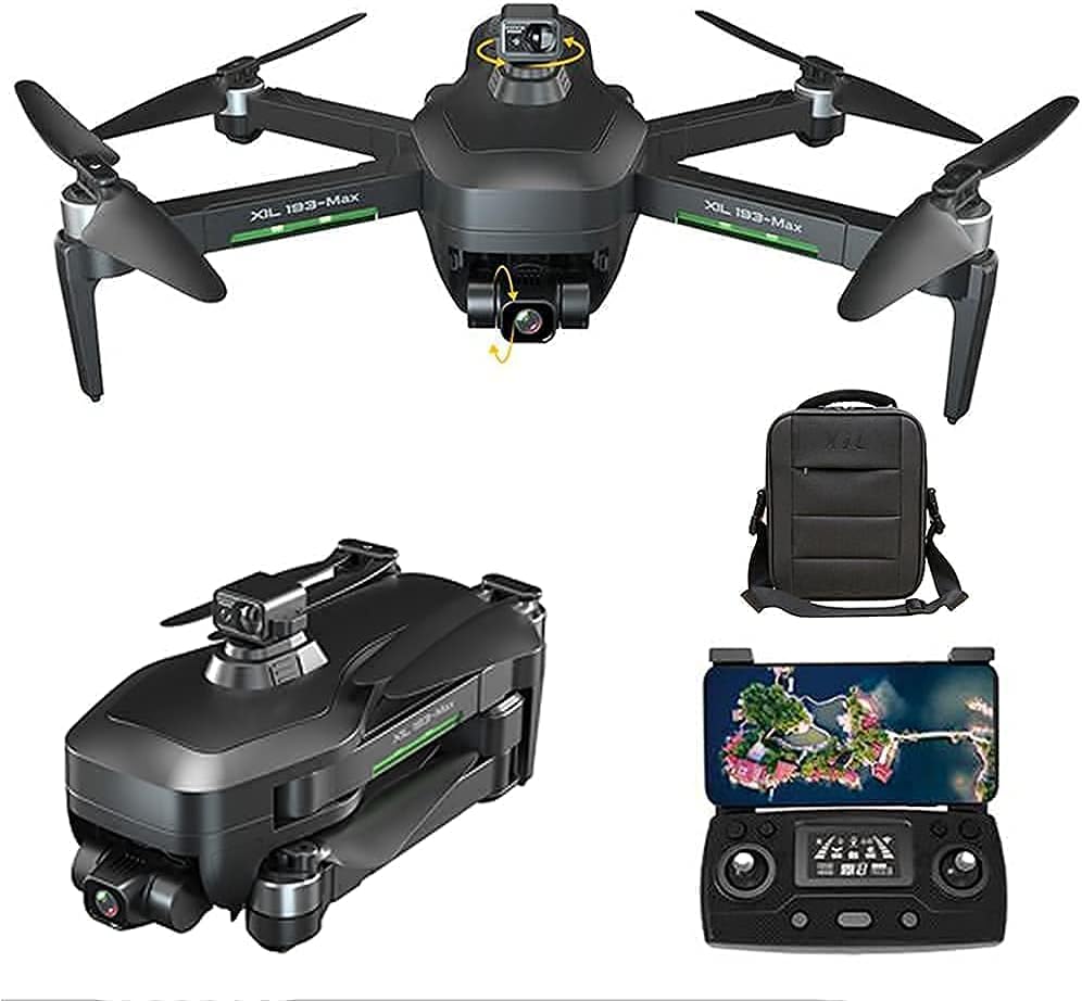 Drone Quadcopter UAV 5G WIFI FPV, GPS Drones with 4K HD Camera for Adults, GPS Drone with 3-Axis Gimbal, RC Drone 360° automatic obstacle avoidance, With 2 batteries 50x zoom VR 3D experi