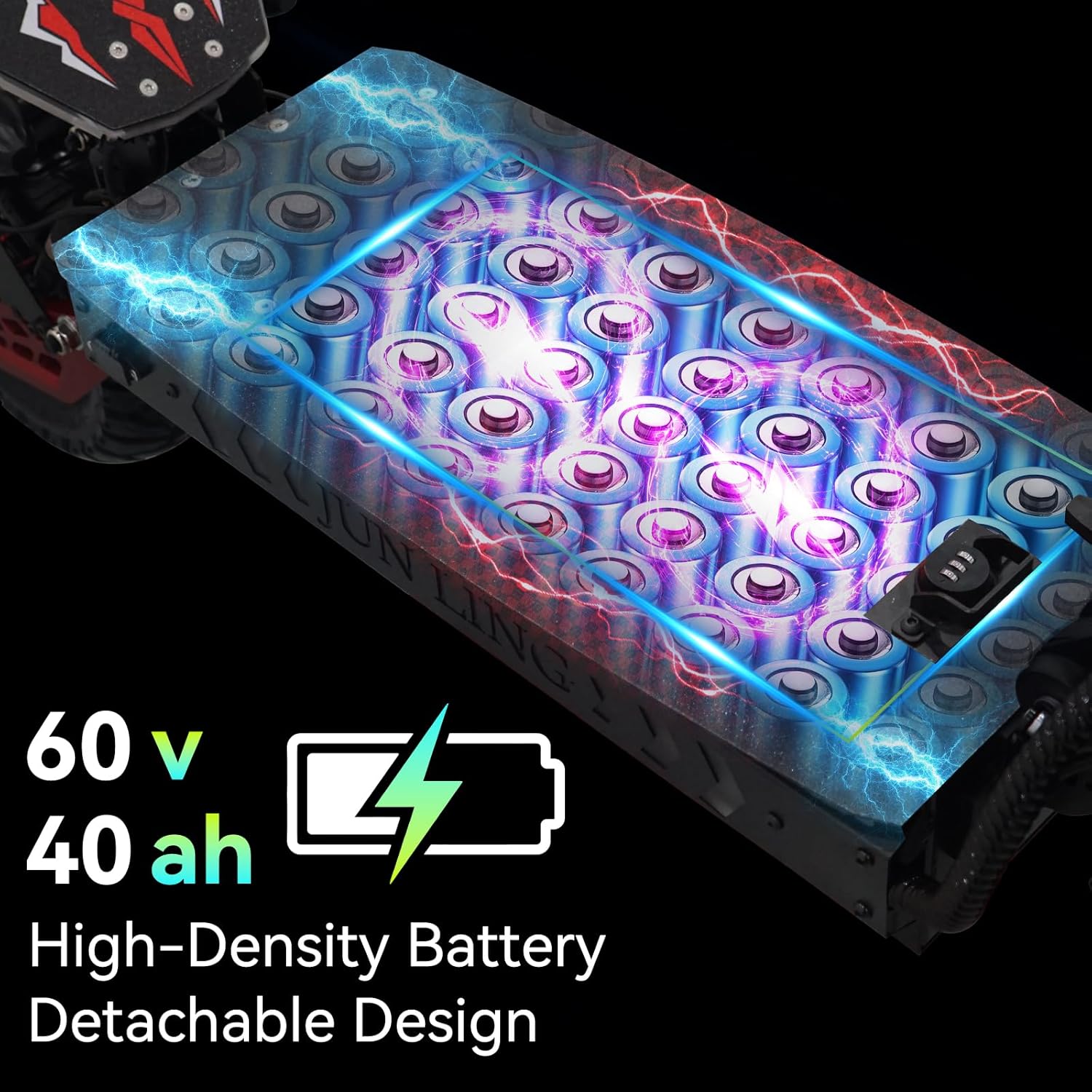 Electric Scooter Adults, 10000W Motor, Max Speed of 55 MPH, Up to 75 Miles Rangs, 60V/40Ah Battery, 13'' All-Terrain Tires, Front and Rear Hydraulic Shock Absorbers, RBG Light Foldable E-Scooter JL86