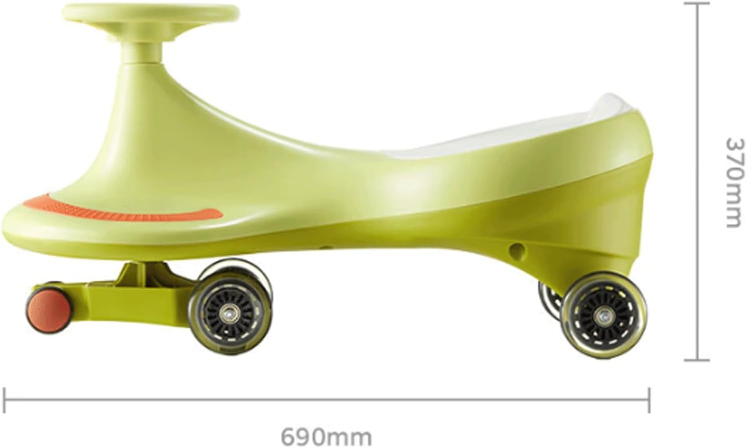 Wiggle cart Wiggle Car Wide Seat Pu Silent Wheel Swing Car Swing Ride On Toy Cars Uses for Ages 3 and Up(White)