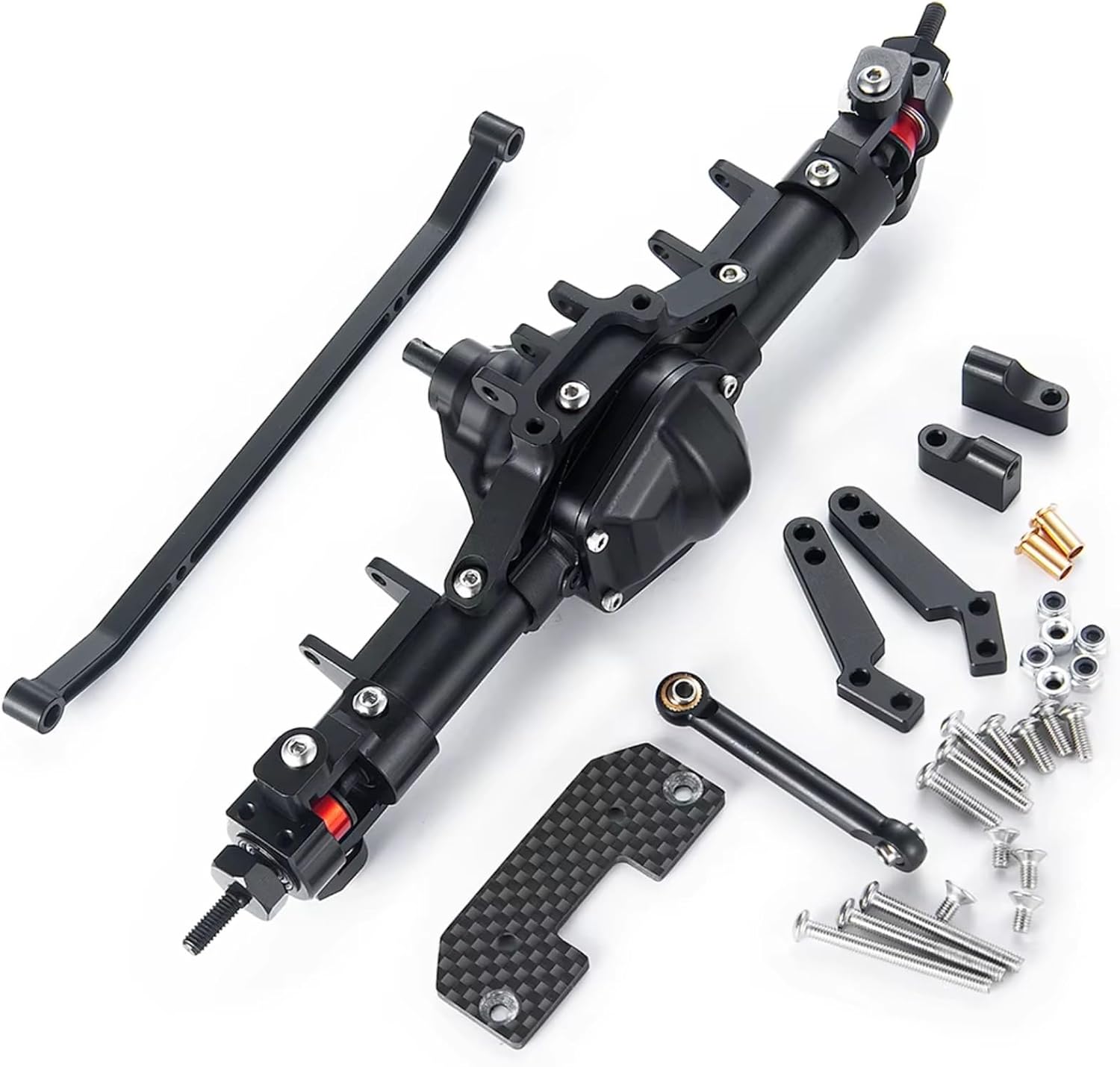 Compatible with Axial for SCX10 1/10 RC Crawler Car Upgrade Parts Accessories CNC Metal Alloy Front/Middle/Rear Complete Axle RC Front and Rear Axle(1Set)