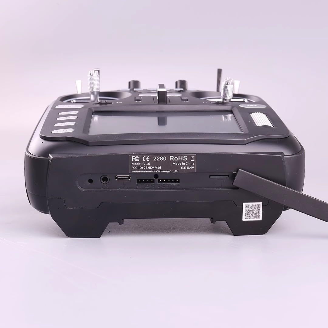 V16 ELRS FPV Drone Remote Controller Hall Gimbals Radio Transmitter, 16 Channels, 2.4G, Mode 2, for RC Drone (Black)