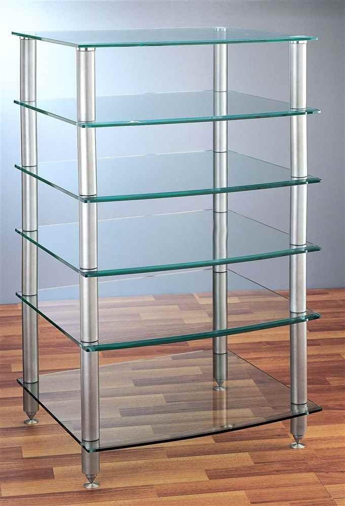 VTI AGR Series 6-Shelf Audio Rack Poles/Caps: Gray Silver