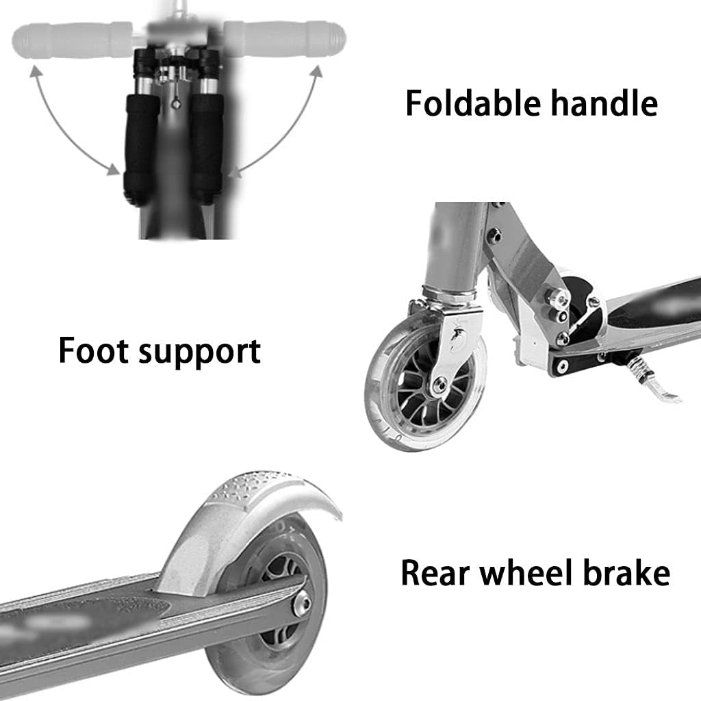 Scooters Folding Kick Scooter Retractable Youth Pro Scooter, Beginner 2 Wheel Kick Scooter, Lightweight Scooter (Color : Light Blue, Size : 71 * 38 * 63-93cm)