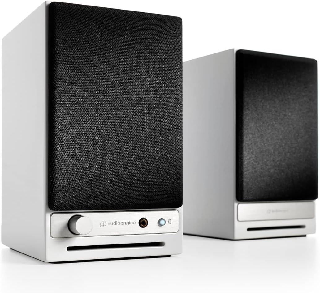 Audioengine A2 HD White Powered Computer Speakers and DS1 Stands