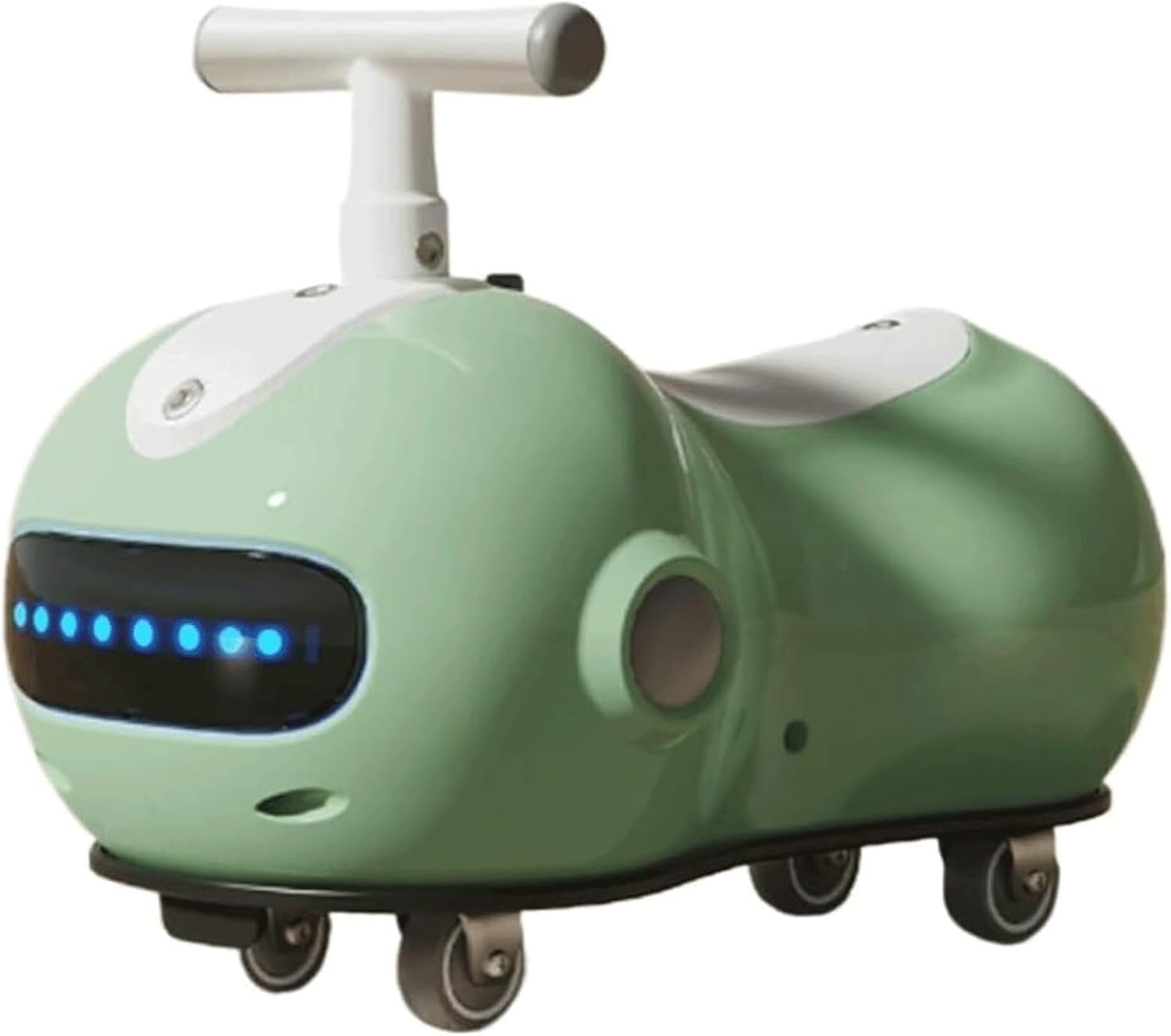 Wiggle Scooter Swing Car Ride On Toy Peanut Shape Wiggle Car Music Lights Anti-Rollover, for Indoor and Outdoor Play(Brown)