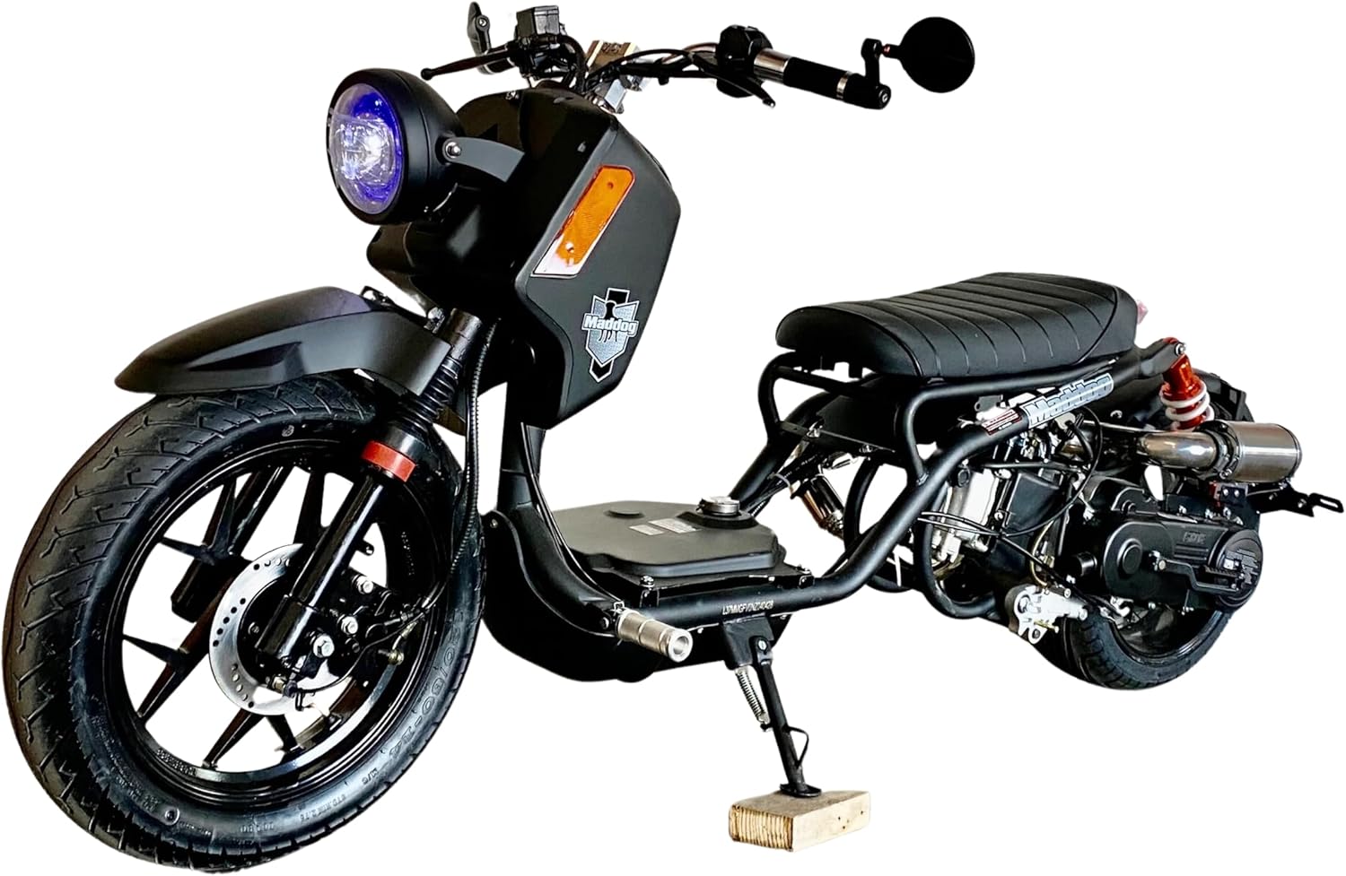 50cc Stretched Scooter Generation 5 Fully Automatic Transmission, PMZ50-22 Stretched Ruckus-Style Moped, Street Legal Gas-Powered Motorcycle for Adults, Halo LED, GY6 Digital Speedometer