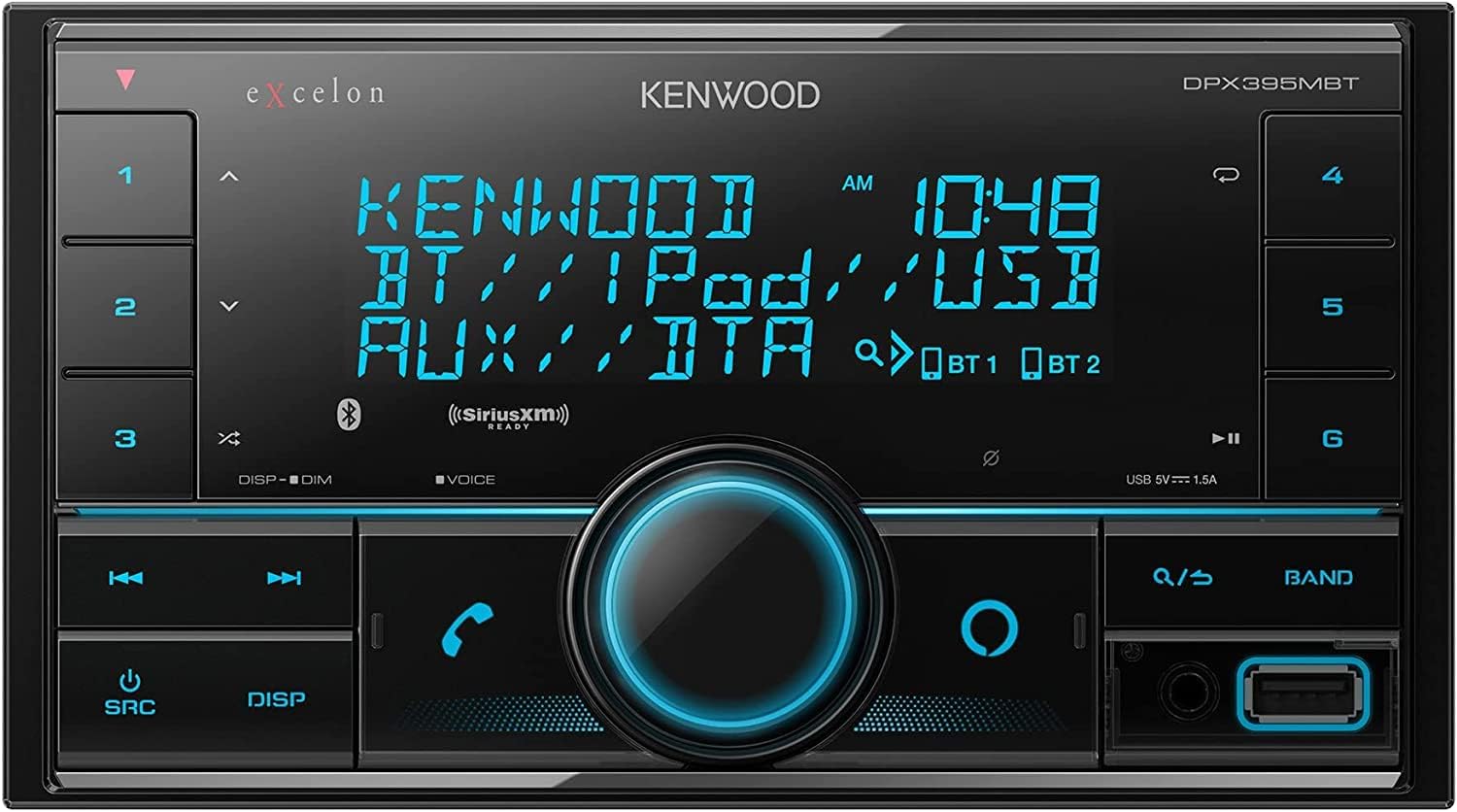 KENWOOD DPX395MBT Double DIN in-Dash Digital Media Receiver with Bluetooth (Does not Play CDs)