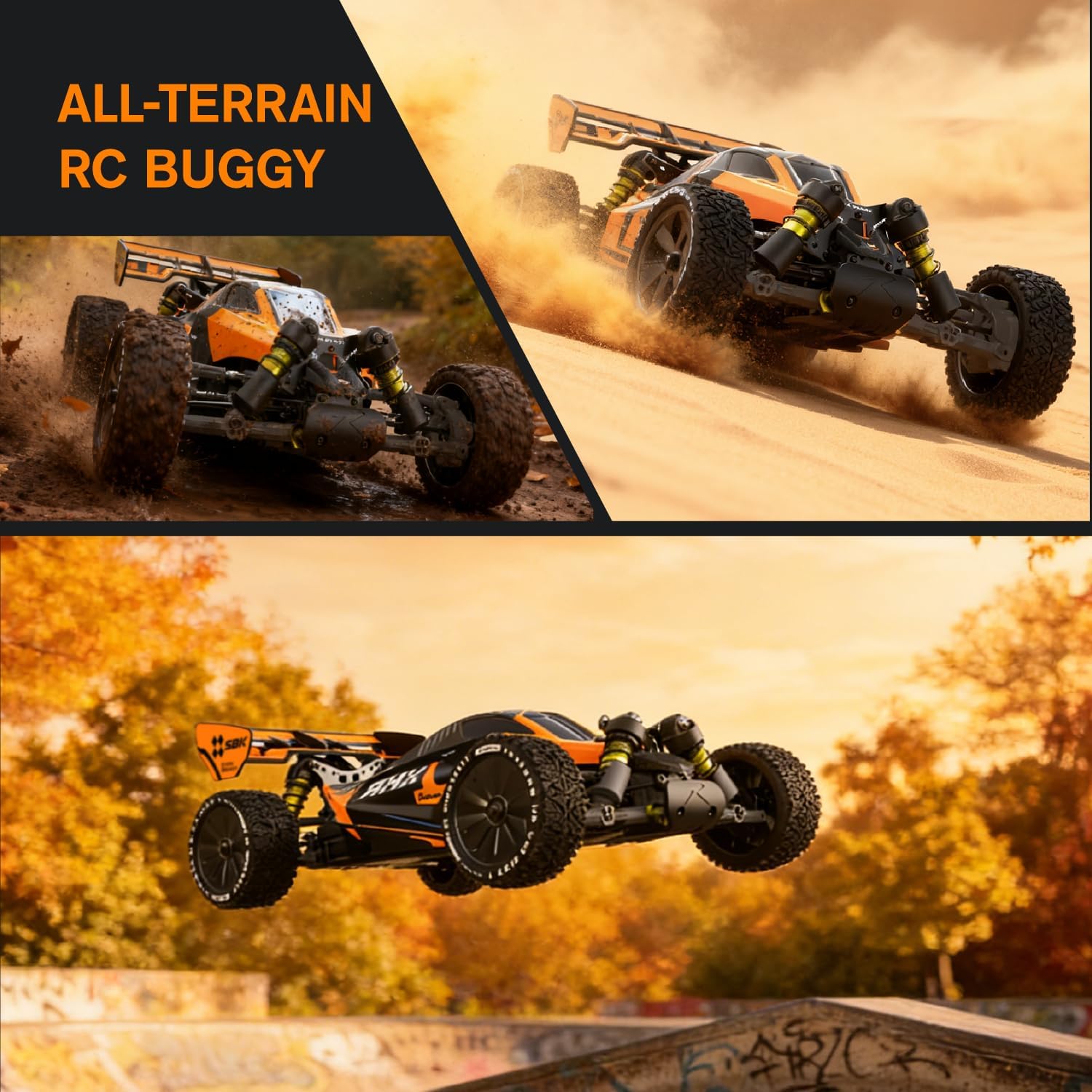 CROBOLL RLAARLO 1:10 Brushless RC Cars for Adults, 40+ mph Top Speed, 4X4 Off-Road Buggy, RTR Oil Filled Shocks Remote Control Racing Car