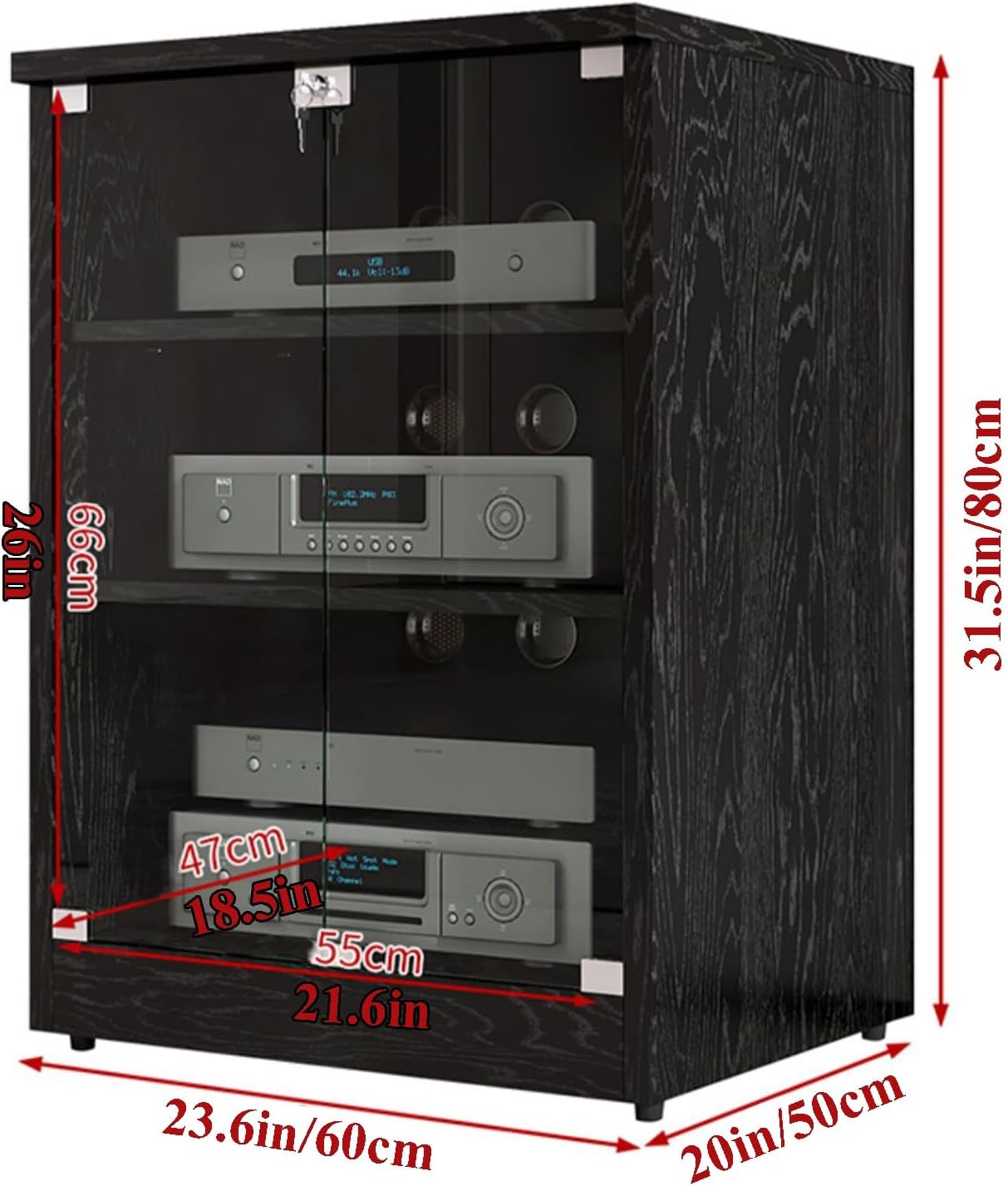 Heavy Duty 2/3Tier Shelves Audio Video Media Stand Cabinet