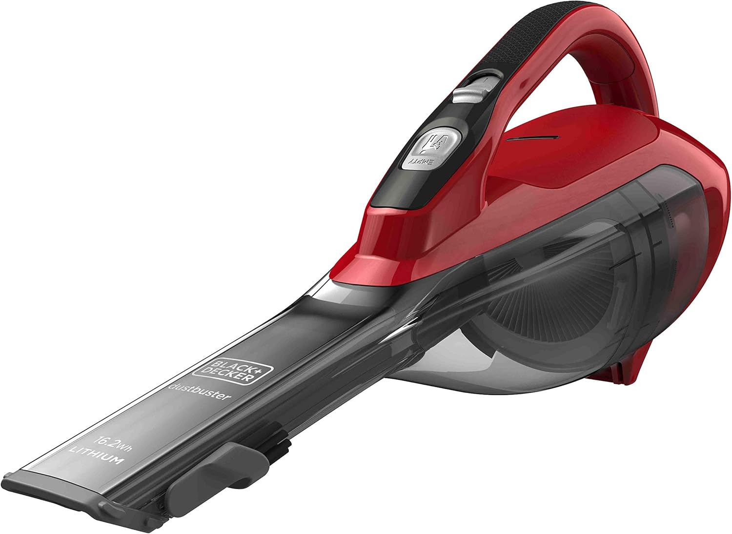 Black+Decker DVA315J Cordless Handheld Vacuum Cleaner 10.8V (1.5Ah) Dustbuster with Cyclone Action, Grey/Red
