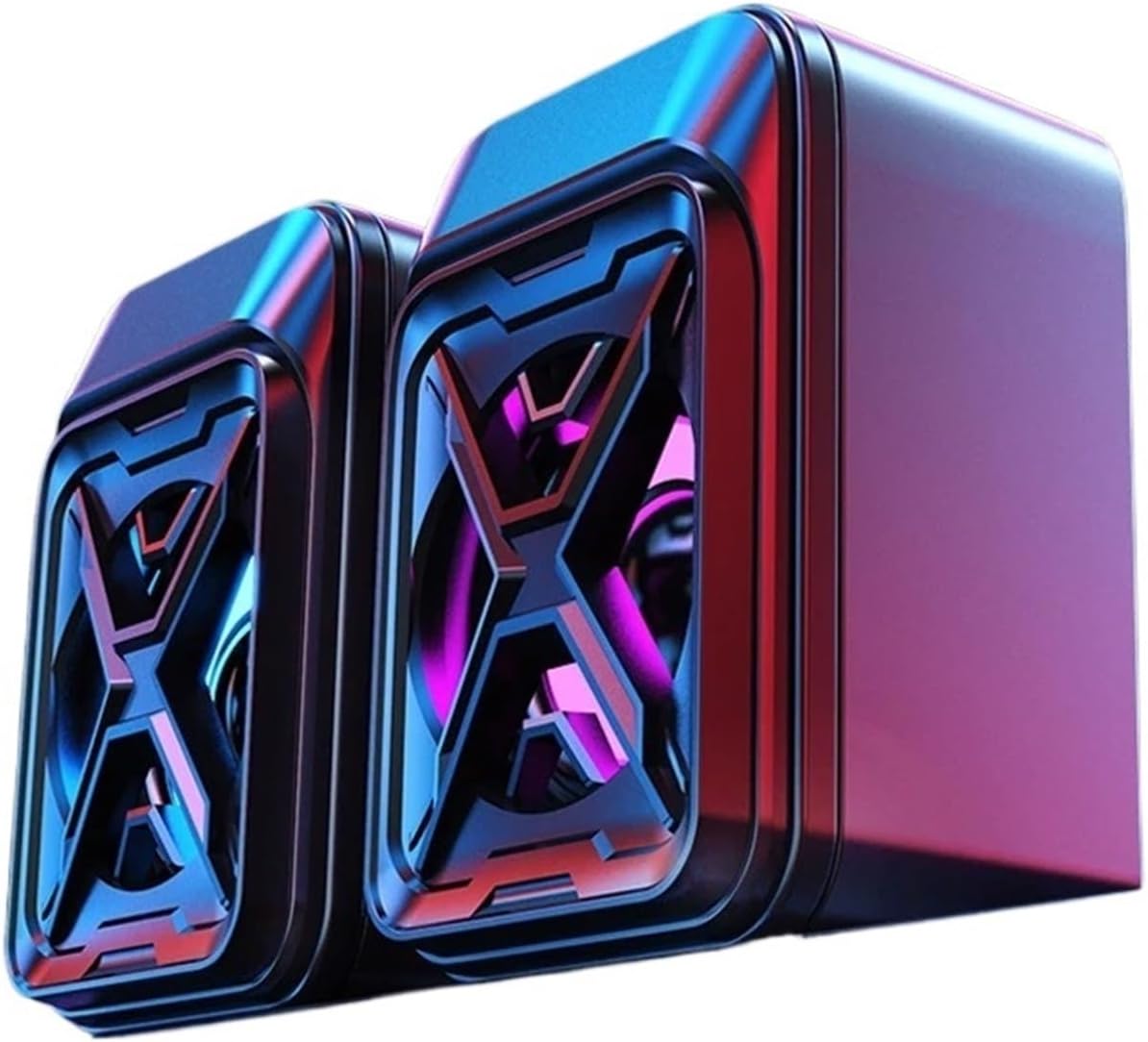 Small Desktop Speaker with Glowing LED Lights Colorful Speakers for Laptop Computer Audio