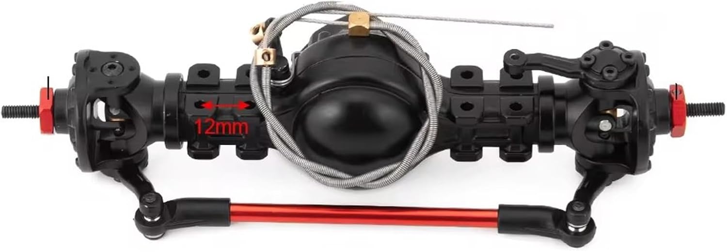 RC Front Rear Drive Axle Compatible with Tamiya Axle Metal Front Rear Differential Axle Built-in Steel Gear 1/14 RC Trailer Tractor Tow Drag Truck Upgrade Parts(Front)