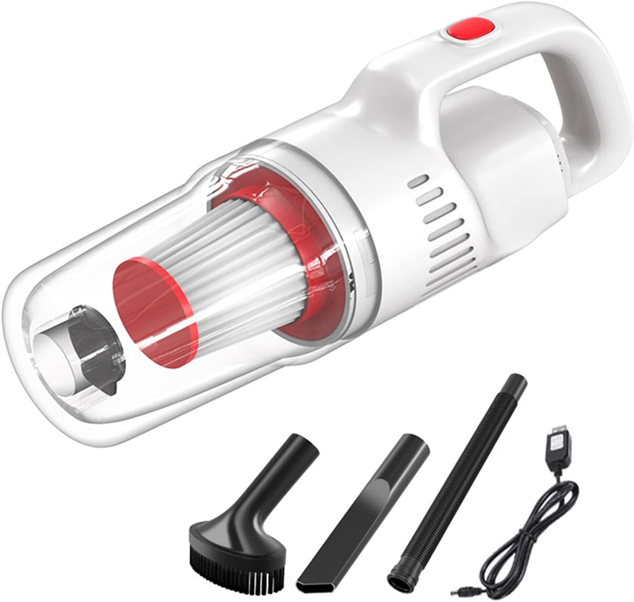 WAGNUS Portable Mini Handheld Wireless Car Vacuum Cleaner 18000Pa Strong Suction Car Cordless Vacuum Cleaner Robot Smart Home for Car & Home,Ordinary