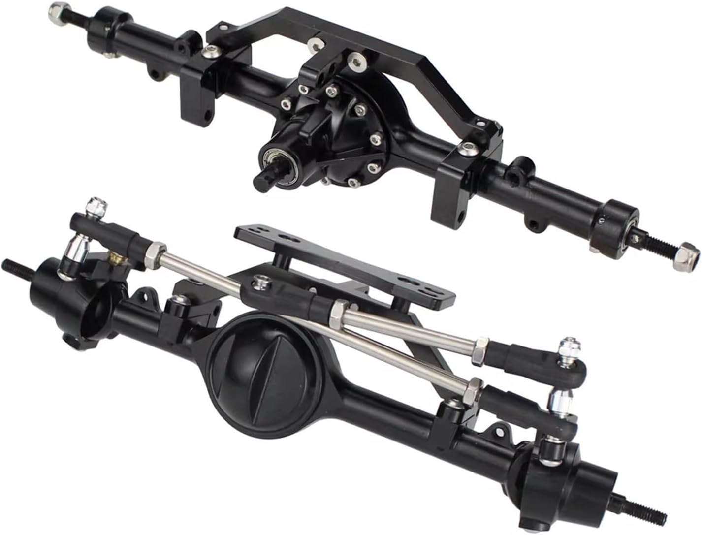 RC Spare Part Compatible with D90 Yota II Upgrade Parts Aluminum Alloy Front Rear Axle CNC Machined 1:10 RC Crawler Replacement Accessories(Rear and Front)