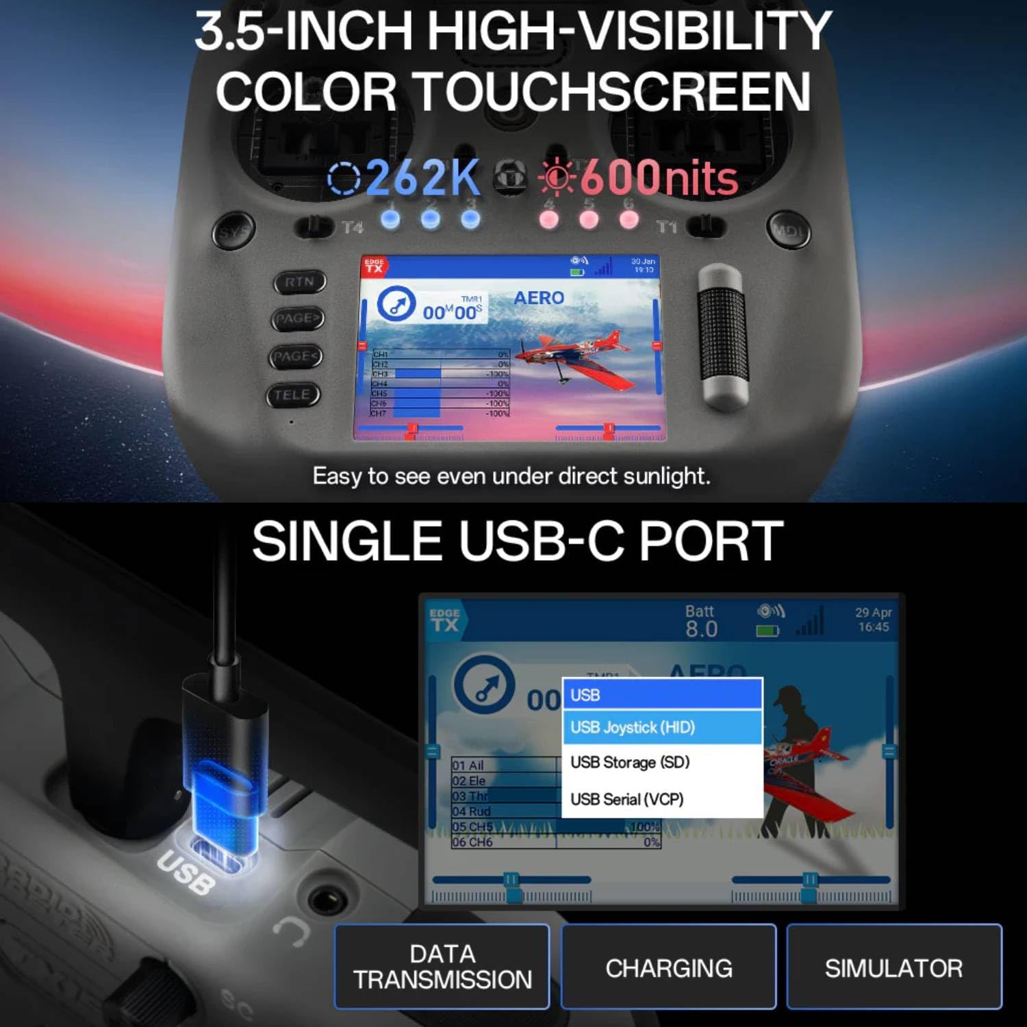 Radiomaster TX15 Radio Controller 2.4GHz 16 Channel EdgeTX Radio Transmitter, with V5.0 Hall Gimbals/3.5