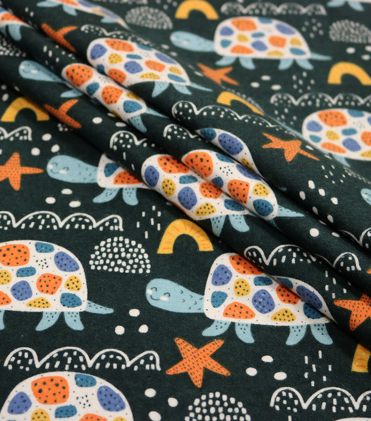 Bright Turtles Super Snuggle Flannel Fabric