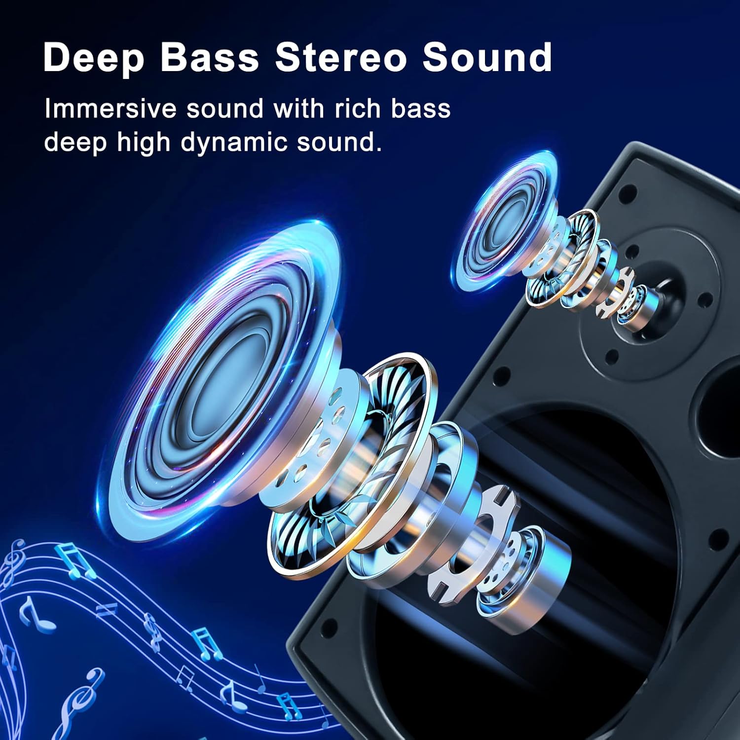 Herdio 6.5 inch 800W Outdoor Bluetooth Speakers Waterproof Wall Mounted Sound System with Multifunctional Amplifier