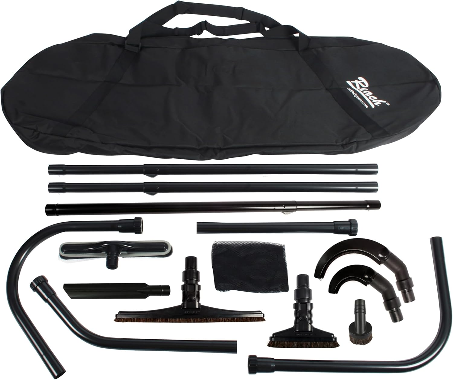 Cen-Tec Systems 90903B 21 Foot High Reach Vacuum Attachment Kit with Carry Bag, Black