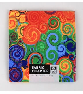 18 x 20 Multicolor Swirls Cotton Fabric Quarter 1pc by Keepsake Calico