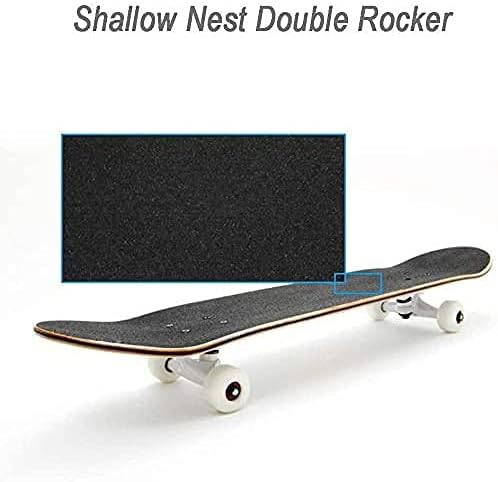Four-Wheel Skateboard Four-Wheel Double Kick Skateboard concave Design 7-Layer Maple Mini Skateboard Suitable for Adults Teenagers and Children 30.7X 7.5 inches