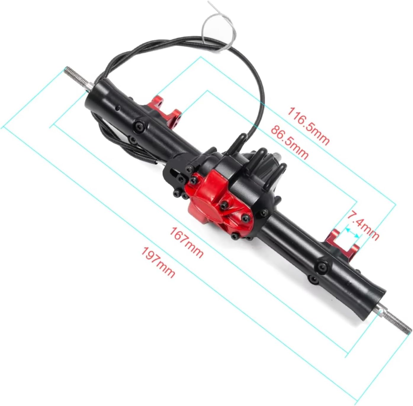 Rc Front Rear Axle for D90 TF2 1/10 RC for Rock Crawler Car Upgrade Parts Axle Aluminium Alloy Front Rear Axle with Differential Lock(Front and Rear)