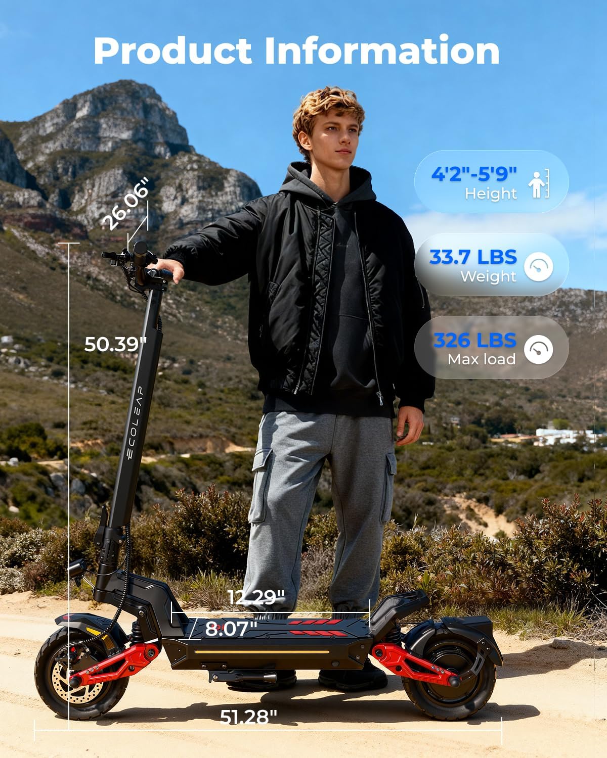 L7 Pro Electric Scooter,43.5MPH TOP Speed,75Mile Long Range,4000W Peak Motor Dual Hydraulic Suspension Scooter for Adults UL Certified (UL2272/2271)