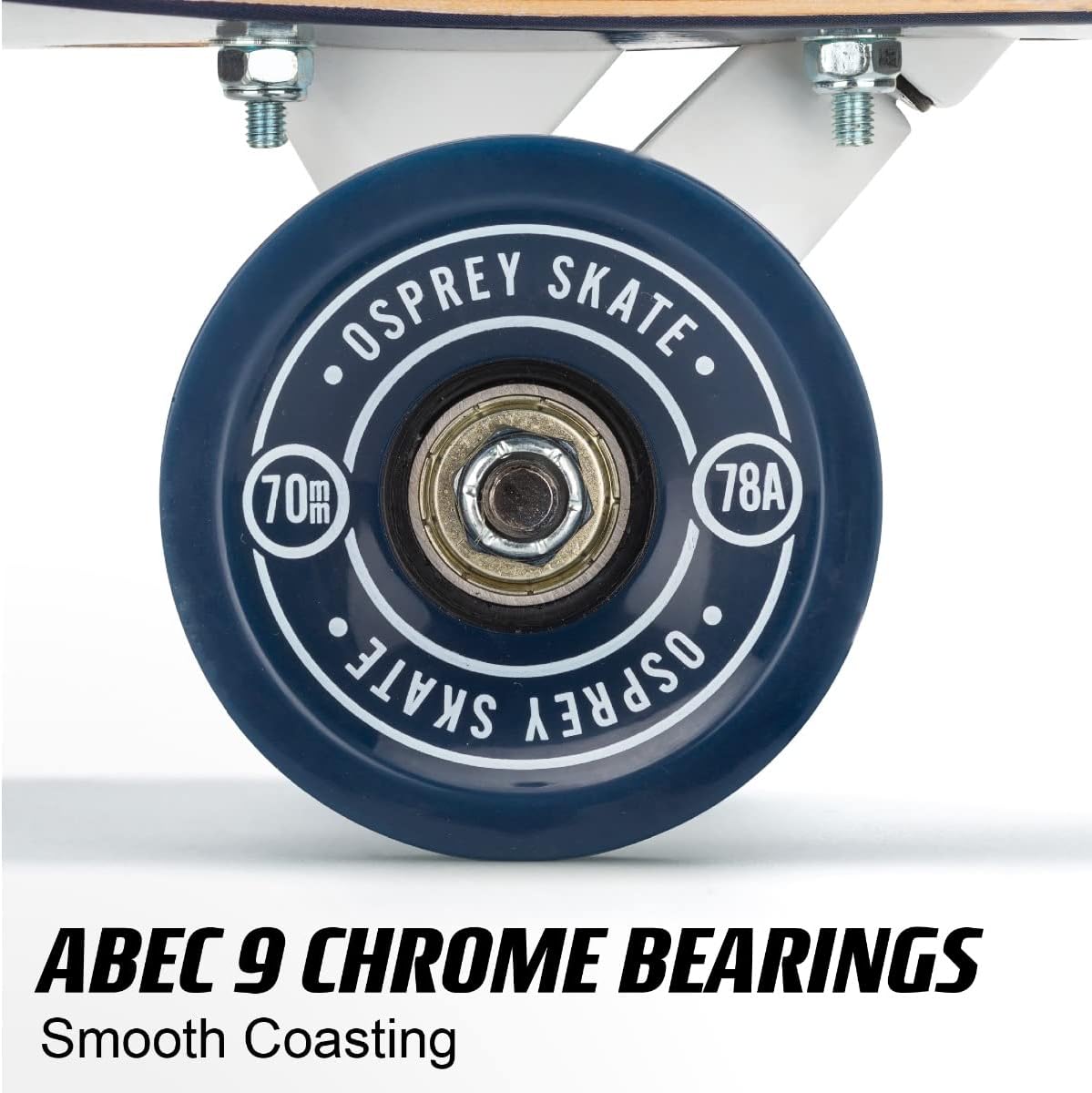 Osprey Twin Tip Longboard 39 inch Canadian Maple Deck, Complete Skateboard, for Adults, Kids and Beginners, Multiple Colours