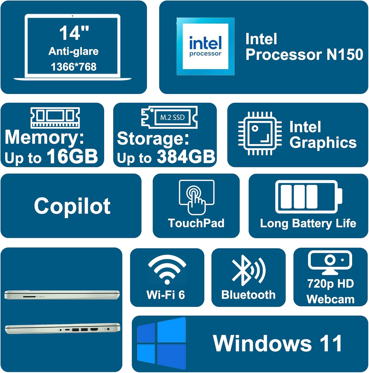 HP 14 Business & Student Portable Laptop 14