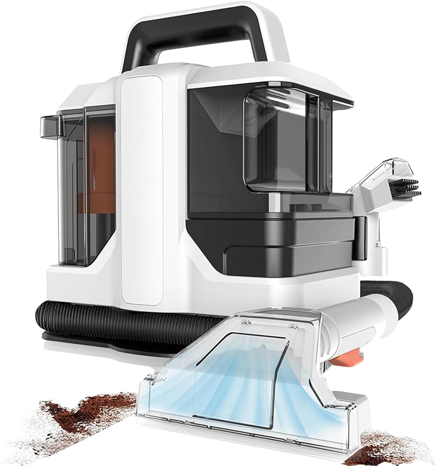 RkgSinuo Portable Carpet Cleaner, Household Vacuum Cleaner, Running Water Cleaning System, Suction Power, Dual Water Tank System