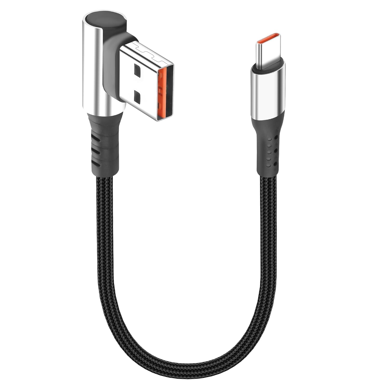 Maine Compact 90-Degree 6A USB A to Type C Fast Charging Data Cable, Factory Wholesale Sale (1000, 0.5M)