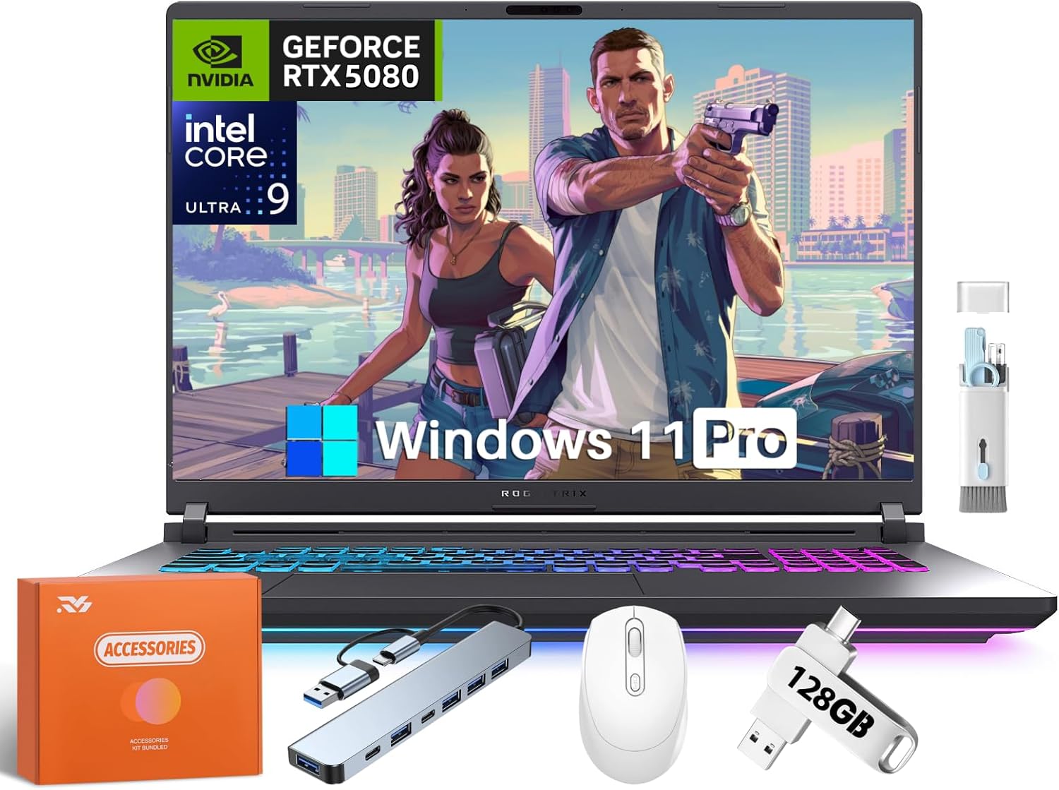 ASUS ROG Strix G18 (2025) Gaming Laptop, NVIDIA GeForce RTX5080, Intel Ultra 9 275HX, 18” ROG 2.5K 240Hz, 64 GB DDR5 RAM 4 TB SSD, Wi-Fi 7, Microsoft Copilot, Windows 11 Pro, w/Accessories