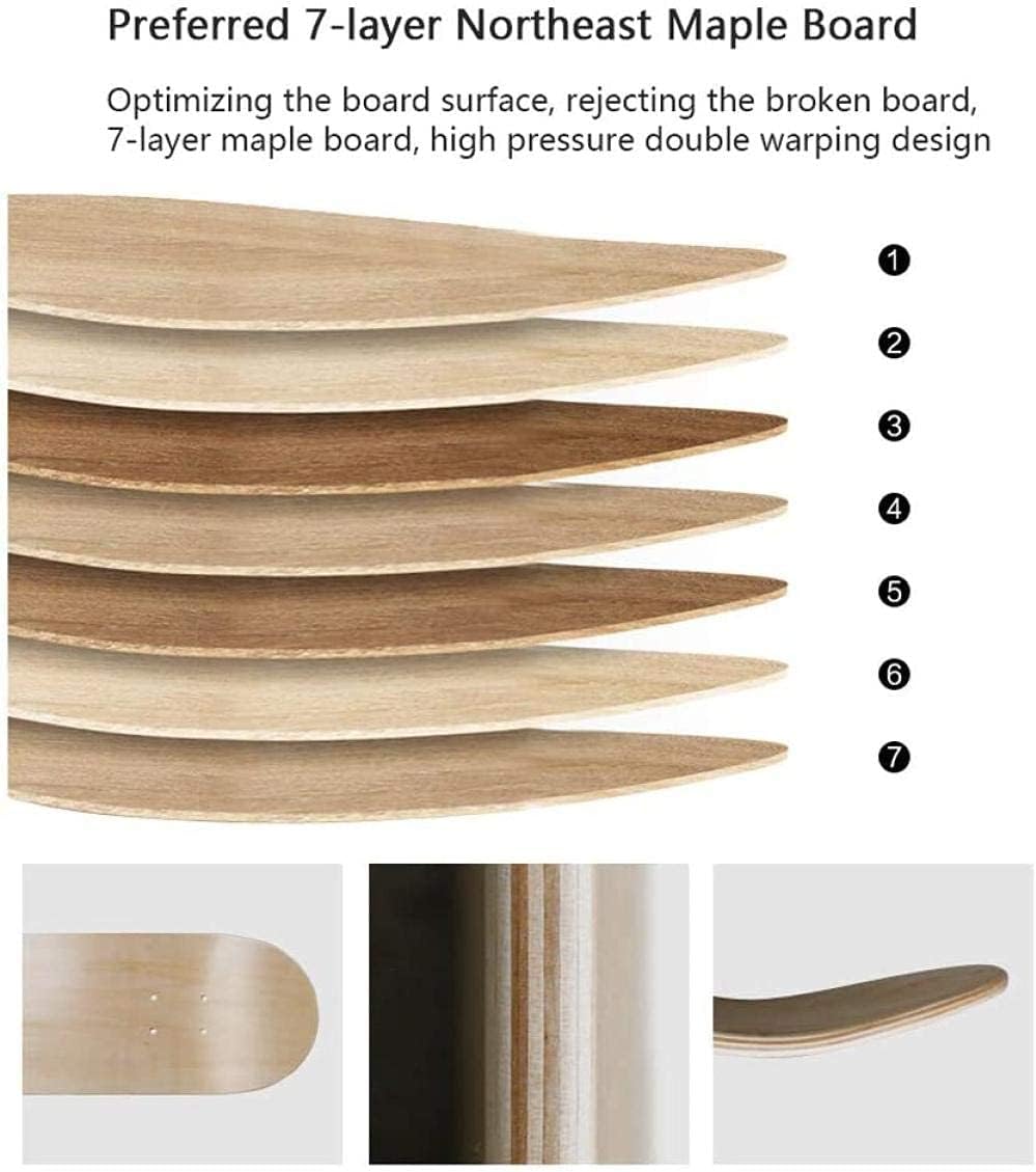 Longboard Skateboards 31 Complete 7 Layer Maple Wood Mini Longboard Skateboards for Adult Beginner Boys Youth Black Upgrade (Green)