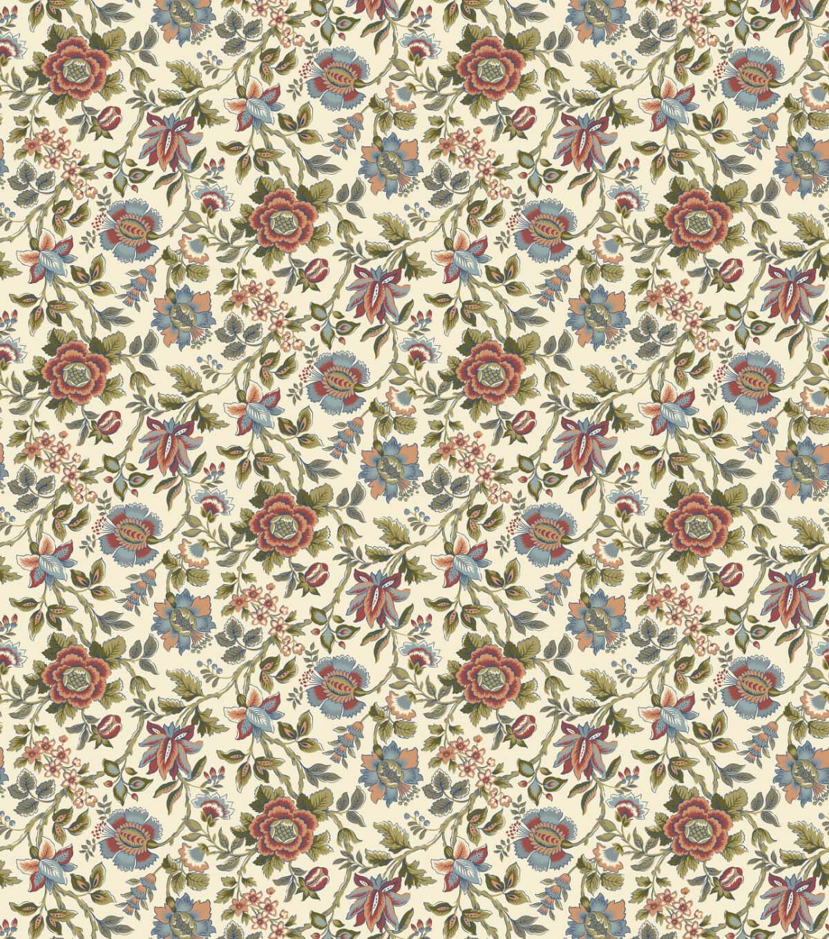 Floral on Yellow Premium Cotton Fabric