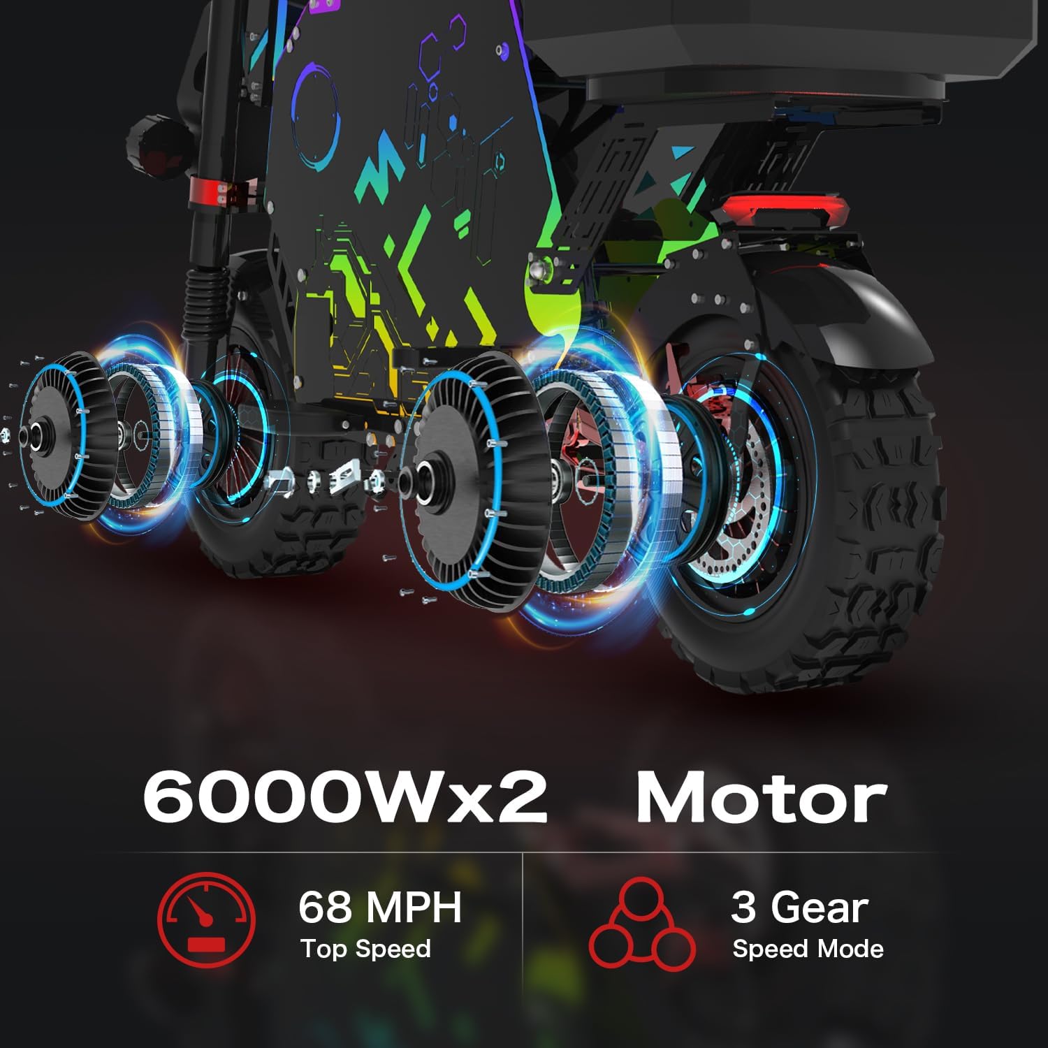 Electric Motorcycle for Adults, 12000W Dual Motor 72V100Ah Long Range Battery, Up to 75 MPH & 186 Miles Range, 14