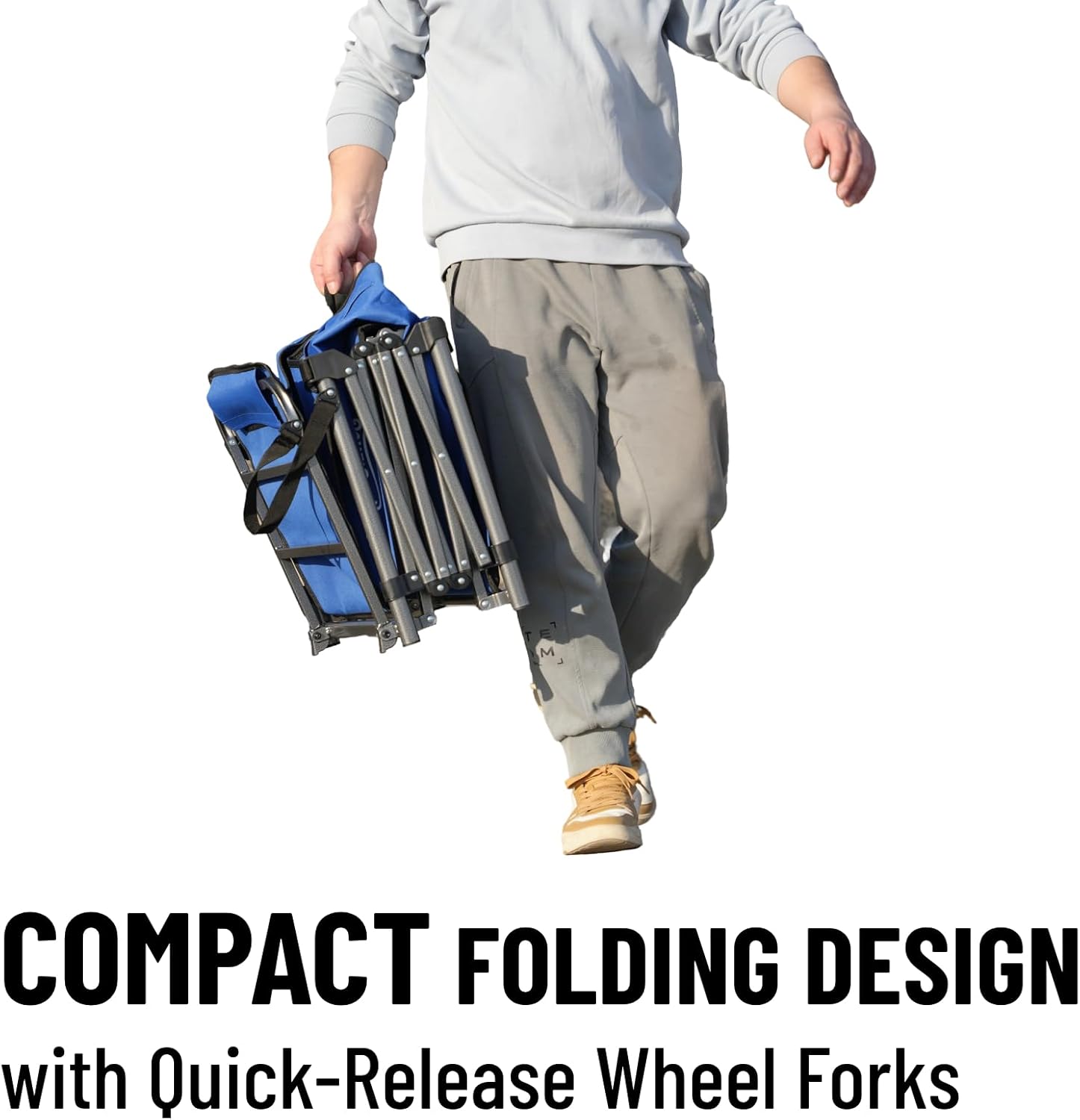 Beach Wagon with Big Wheels for Sand, 13'' Balloon Wheel, Extended Tailgate, Collapsible Cart with All Terrain Inflatable Tires