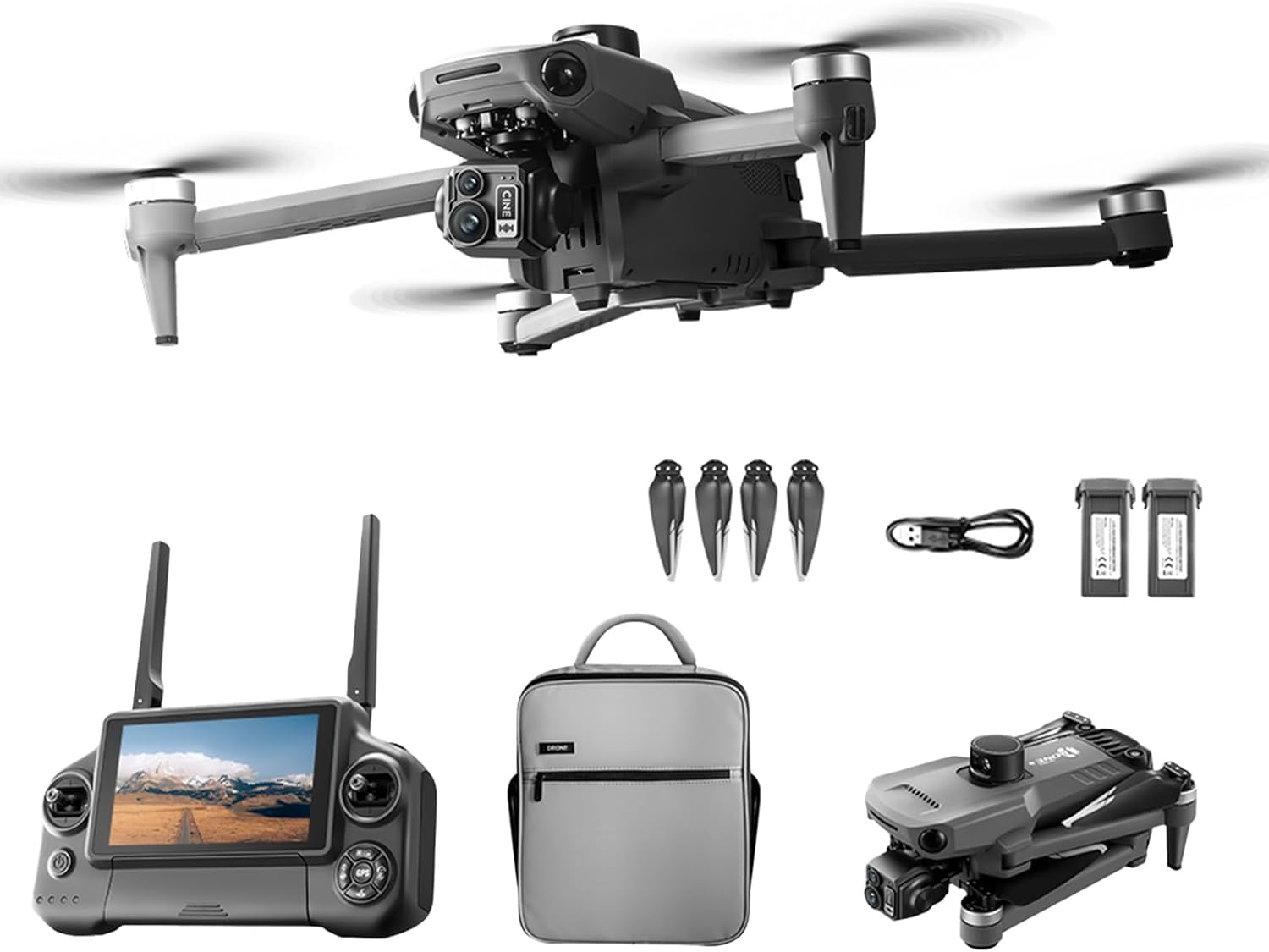 4K Professional-Grade Drone for Adults with 3-Axis Gimbal & 12KM FPV - Extended 90 Min Flight, GPS Auto-Return, Obstacle Avoidance & Foldable Portable Design