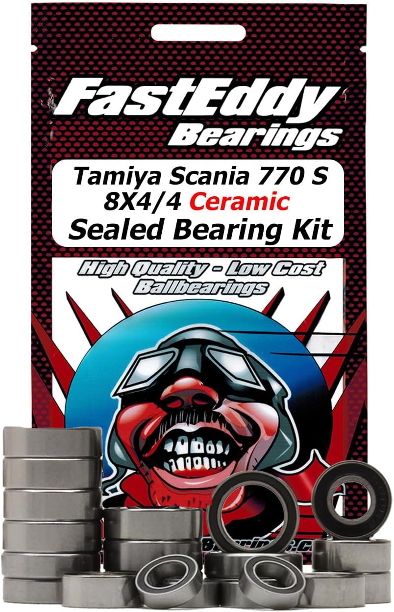 FastEddy Bearings Compatible with Tamiya Scania 770 S 8X4/4 Ceramic Sealed Bearing Kit