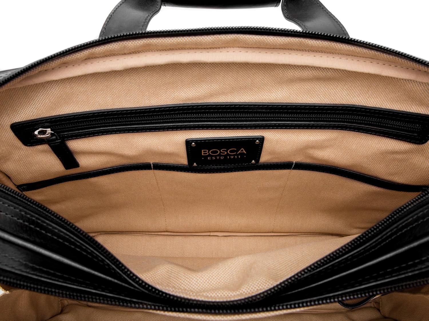 Bosca Old Leather Messenger Bag, Vintage Style Laptop Briefcase for Men, Multiple Pockets, Ideal for Office & Travel