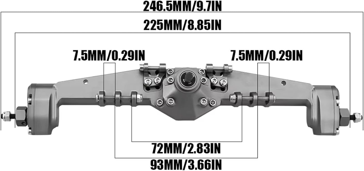 RC Car Parts Compatible with Axial for Capra 1.9 for UTB AXI03004 F9 for Wraith 90018 RR10 1/10 RC Crawler Upgrade Part Metal Front and Rear Portal Axle(Gray,Front and Rear)