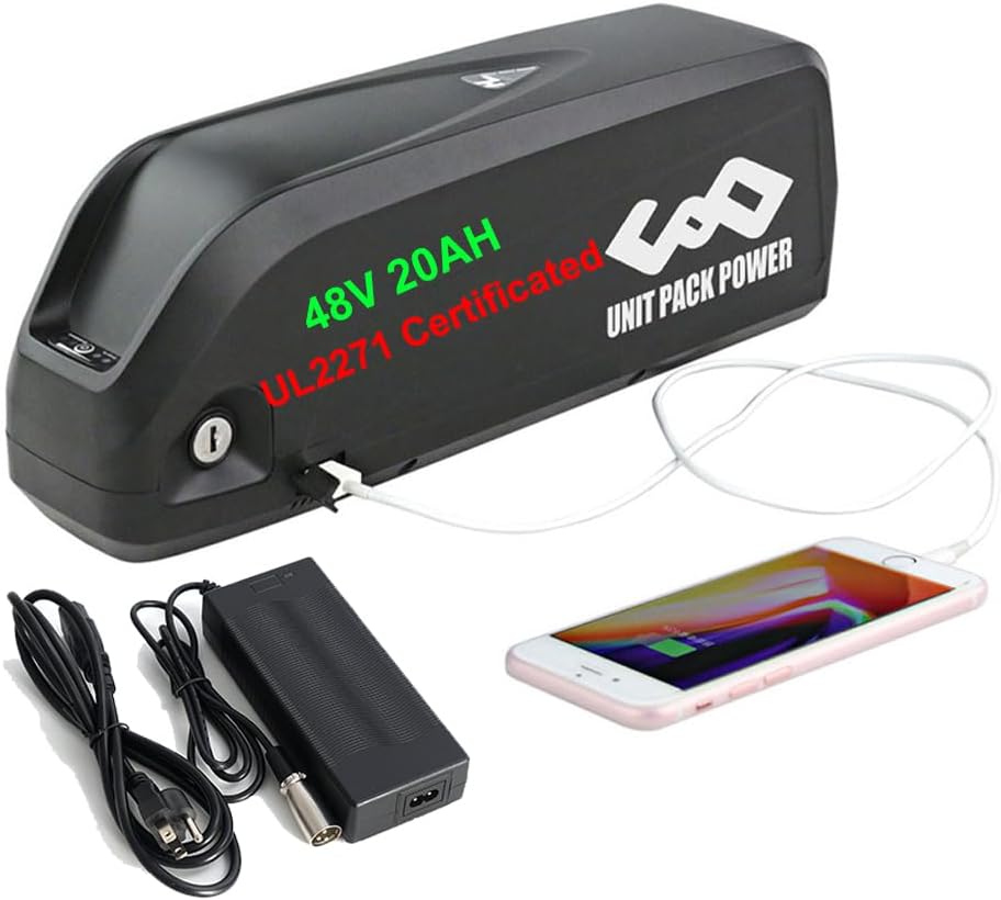 UPP （UL2271 certificated,LG/Cells 48V/52V Hailong/Shark Ebike Battery for 500W 750W 1000W 1500W 2000W Ebike Conversion Wheel Kit(with BMS)