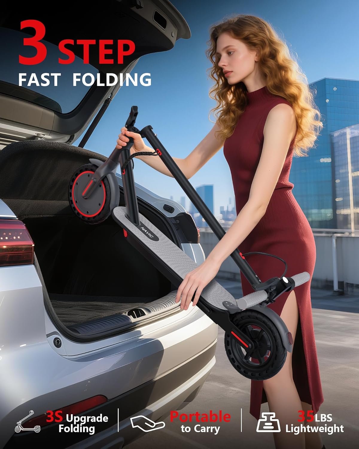 NAVIC Electric Scooter for Adults, 350W Brushless Motor 19 MPH & 21 Miles Range 8.5